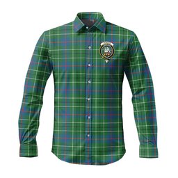 ScotsTee Shop Scottish Duncan Ancient Clan Crest Tartan Long Sleeve Shirt, Cotton Tartan Plaid Shirt