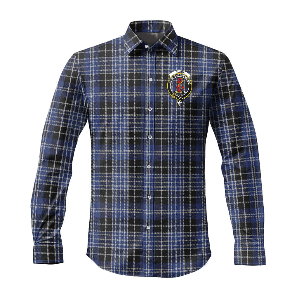 ScotsTee Shop Scottish Clark Clan Crest Tartan Long Sleeve Shirt, Cotton Tartan Plaid Shirt