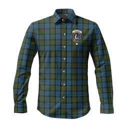 ScotsTee Shop Scottish Fletcher of Dunans Clan Crest Tartan Long Sleeve Shirt, Cotton Tartan Plaid Shirt