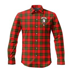 ScotsTee Shop Scottish Dunbar Modern Clan Crest Tartan Long Sleeve Shirt, Cotton Tartan Plaid Shirt