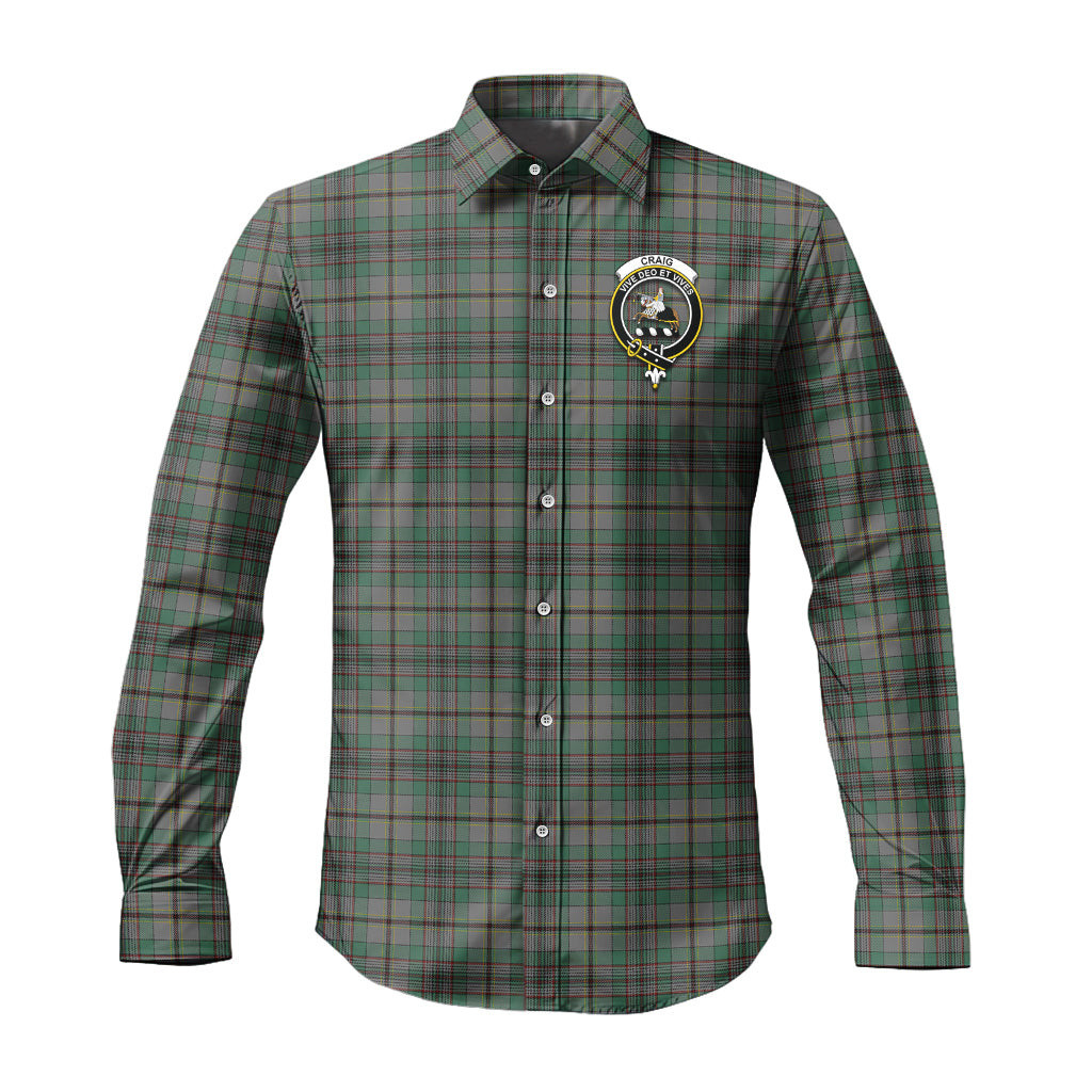ScotsTee Shop Scottish Craig Clan Crest Tartan Long Sleeve Shirt, Cotton Tartan Plaid Shirt