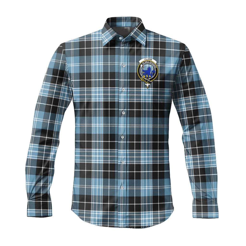 ScotsTee Shop Scottish Clark (Lion) Ancient Clan Crest Tartan Long Sleeve Shirt, Cotton Tartan Plaid Shirt