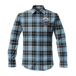 ScotsTee Shop Scottish Clark (Lion) Ancient Clan Crest Tartan Long Sleeve Shirt, Cotton Tartan Plaid Shirt