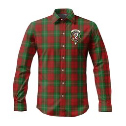 ScotsTee Shop Scottish Lennox Clan Crest Tartan Long Sleeve Shirt, Cotton Tartan Plaid Shirt