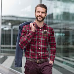 ScotsTee Shop Scottish Little Clan Crest Tartan Long Sleeve Shirt, Cotton Tartan Plaid Shirt