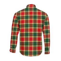 ScotsTee Shop Scottish Gibson Clan Crest Tartan Long Sleeve Shirt, Cotton Tartan Plaid Shirt