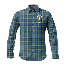 ScotsTee Shop Scottish Lamont Ancient Clan Crest Tartan Long Sleeve Shirt, Cotton Tartan Plaid Shirt