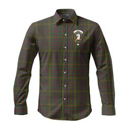 ScotsTee Shop Scottish Hall Clan Crest Tartan Long Sleeve Shirt, Cotton Tartan Plaid Shirt