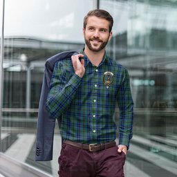 ScotsTee Shop Scottish Keith Clan Crest Tartan Long Sleeve Shirt, Cotton Tartan Plaid Shirt
