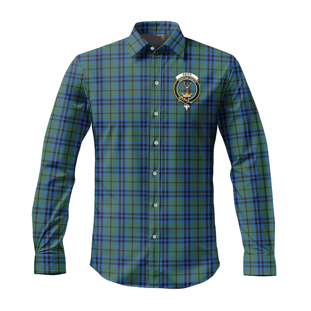 ScotsTee Shop Scottish Keith Clan Crest Tartan Long Sleeve Shirt, Cotton Tartan Plaid Shirt