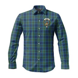 ScotsTee Shop Scottish Keith Clan Crest Tartan Long Sleeve Shirt, Cotton Tartan Plaid Shirt