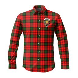 ScotsTee Shop Scottish Kerr Modern Clan Crest Tartan Long Sleeve Shirt, Cotton Tartan Plaid Shirt