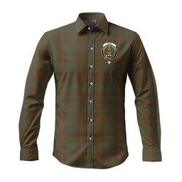 ScotsTee Shop Scottish Gray Clan Crest Tartan Long Sleeve Shirt, Cotton Tartan Plaid Shirt