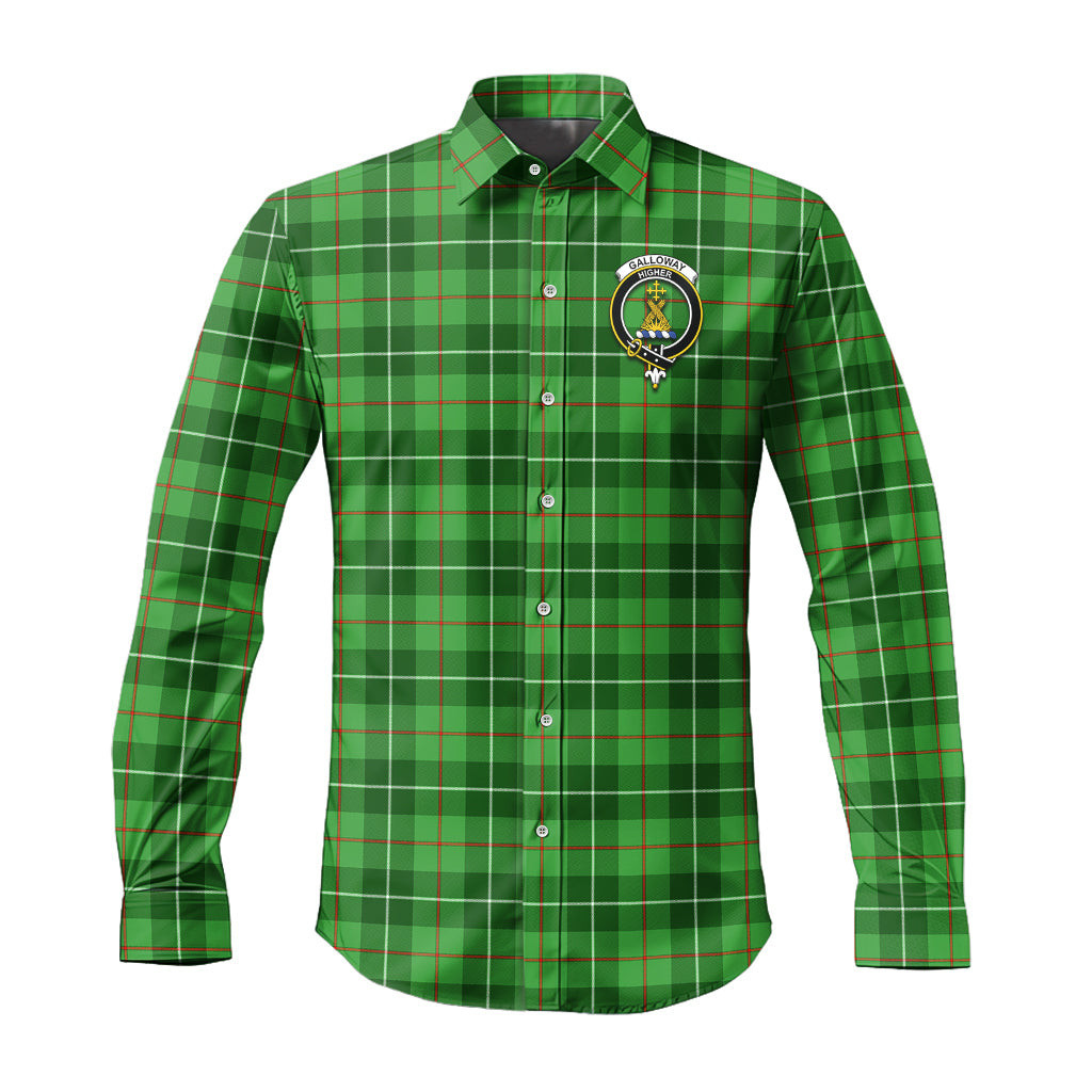 ScotsTee Shop Scottish Galloway Clan Crest Tartan Long Sleeve Shirt, Cotton Tartan Plaid Shirt