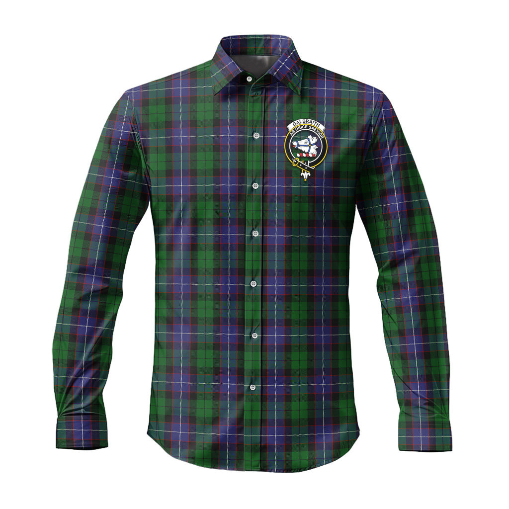 ScotsTee Shop Scottish Galbraith Clan Crest Tartan Long Sleeve Shirt, Cotton Tartan Plaid Shirt