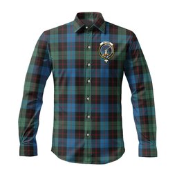 ScotsTee Shop Scottish Guthrie Clan Crest Tartan Long Sleeve Shirt, Cotton Tartan Plaid Shirt