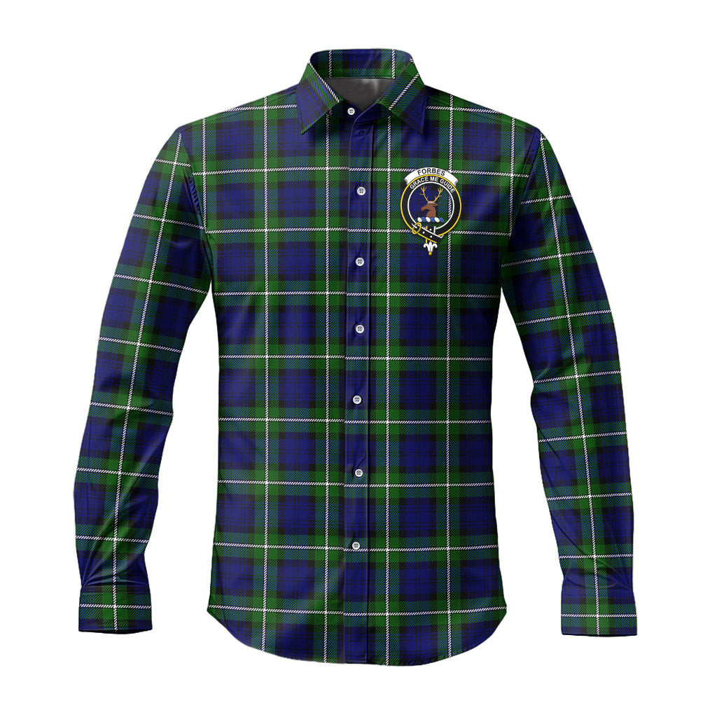 ScotsTee Shop Scottish Forbes Modern Clan Crest Tartan Long Sleeve Shirt, Cotton Tartan Plaid Shirt