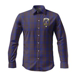 ScotsTee Shop Scottish Elliot Clan Crest Tartan Long Sleeve Shirt, Cotton Tartan Plaid Shirt
