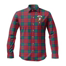 ScotsTee Shop Scottish Lindsay Modern Clan Crest Tartan Long Sleeve Shirt, Cotton Tartan Plaid Shirt