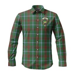ScotsTee Shop Scottish Gayre Clan Crest Tartan Long Sleeve Shirt, Cotton Tartan Plaid Shirt