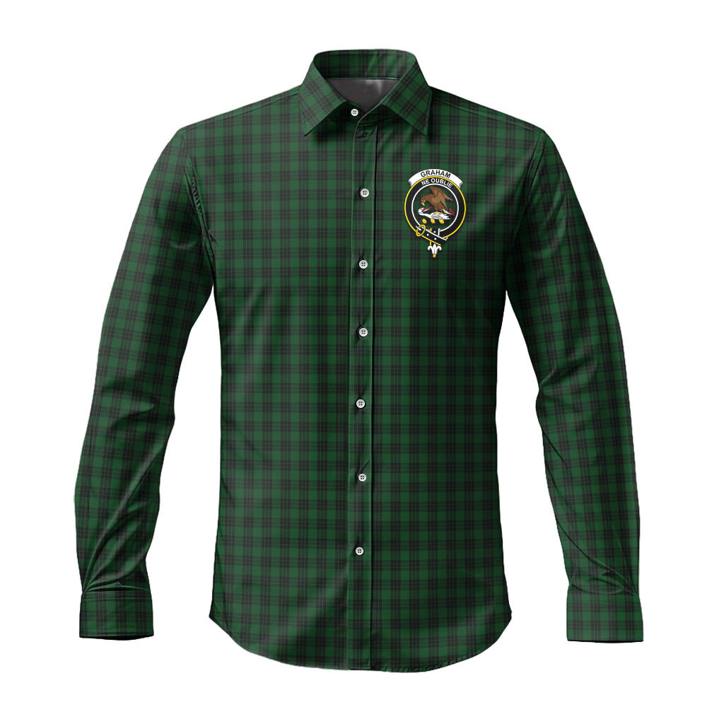 ScotsTee Shop Scottish Graham Clan Crest Tartan Long Sleeve Shirt, Cotton Tartan Plaid Shirt