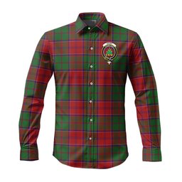 ScotsTee Shop Scottish Grant Clan Crest Tartan Long Sleeve Shirt, Cotton Tartan Plaid Shirt