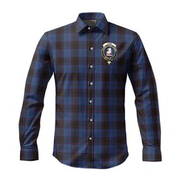 ScotsTee Shop Scottish Home Clan Crest Tartan Long Sleeve Shirt, Cotton Tartan Plaid Shirt