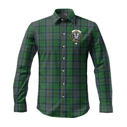 ScotsTee Shop Scottish Hope Vere Clan Crest Tartan Long Sleeve Shirt, Cotton Tartan Plaid Shirt