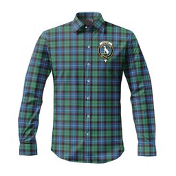 ScotsTee Shop Scottish Hunter Ancient Clan Crest Tartan Long Sleeve Shirt, Cotton Tartan Plaid Shirt