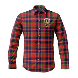 ScotsTee Shop Scottish MacPherson Modern Clan Crest Tartan Long Sleeve Shirt, Cotton Tartan Plaid Shirt