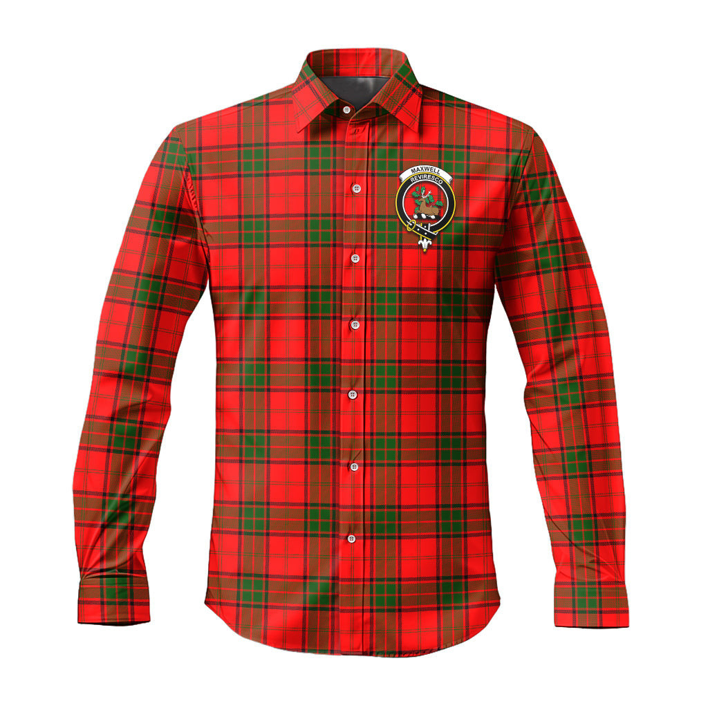 ScotsTee Shop Scottish Maxwell Modern Clan Crest Tartan Long Sleeve Shirt, Cotton Tartan Plaid Shirt