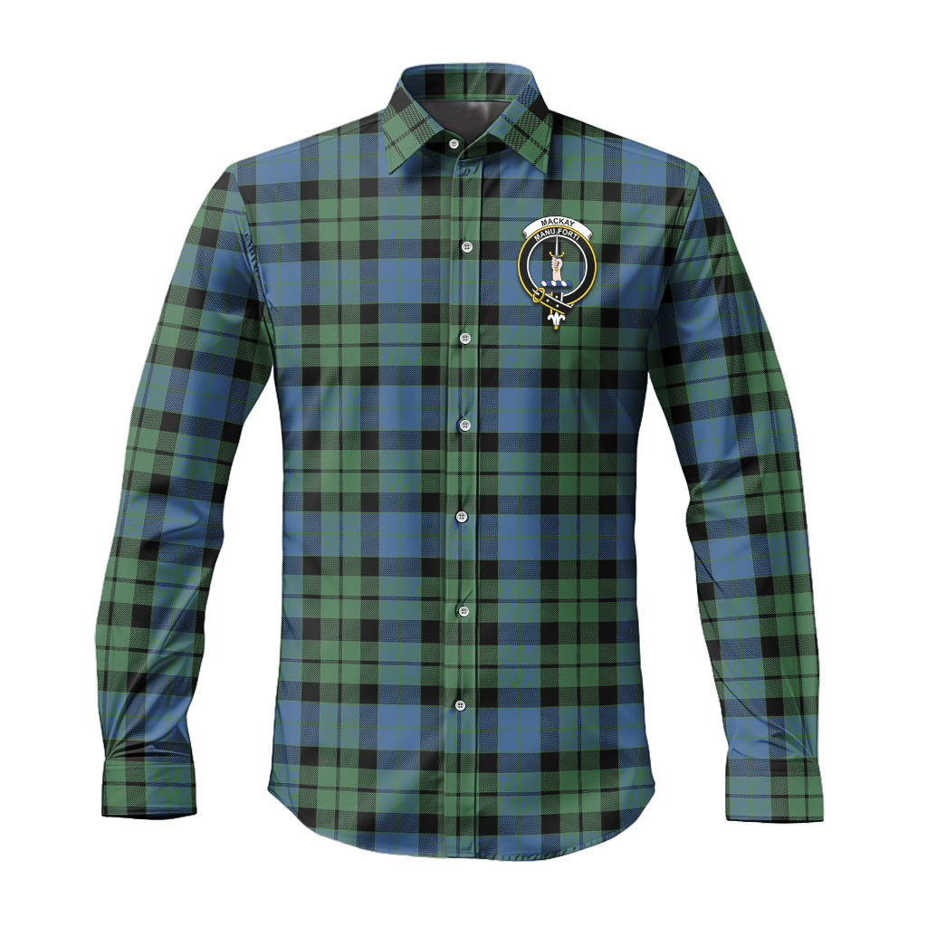 ScotsTee Shop Scottish MacKay Ancient Clan Crest Tartan Long Sleeve Shirt, Cotton Tartan Plaid Shirt