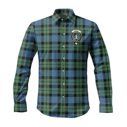 ScotsTee Shop Scottish MacKay Ancient Clan Crest Tartan Long Sleeve Shirt, Cotton Tartan Plaid Shirt