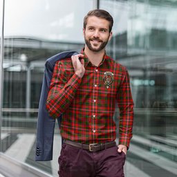 ScotsTee Shop Scottish MacKinnon Modern Clan Crest Tartan Long Sleeve Shirt, Cotton Tartan Plaid Shirt