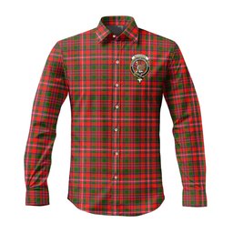 ScotsTee Shop Scottish MacKinnon Modern Clan Crest Tartan Long Sleeve Shirt, Cotton Tartan Plaid Shirt