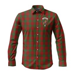 ScotsTee Shop Scottish MacAulay Clan Crest Tartan Long Sleeve Shirt, Cotton Tartan Plaid Shirt