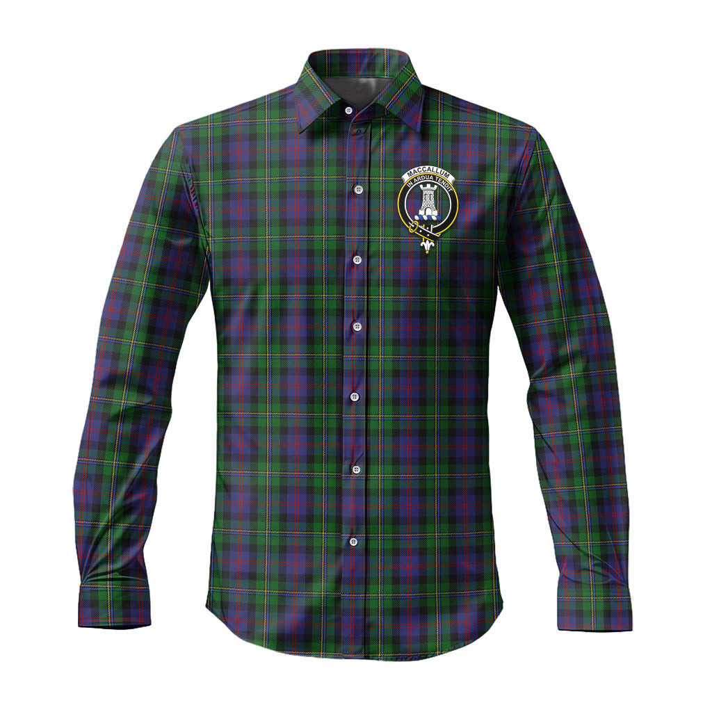 ScotsTee Shop Scottish MacCallum Clan Crest Tartan Long Sleeve Shirt, Cotton Tartan Plaid Shirt
