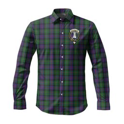 ScotsTee Shop Scottish MacCallum Clan Crest Tartan Long Sleeve Shirt, Cotton Tartan Plaid Shirt