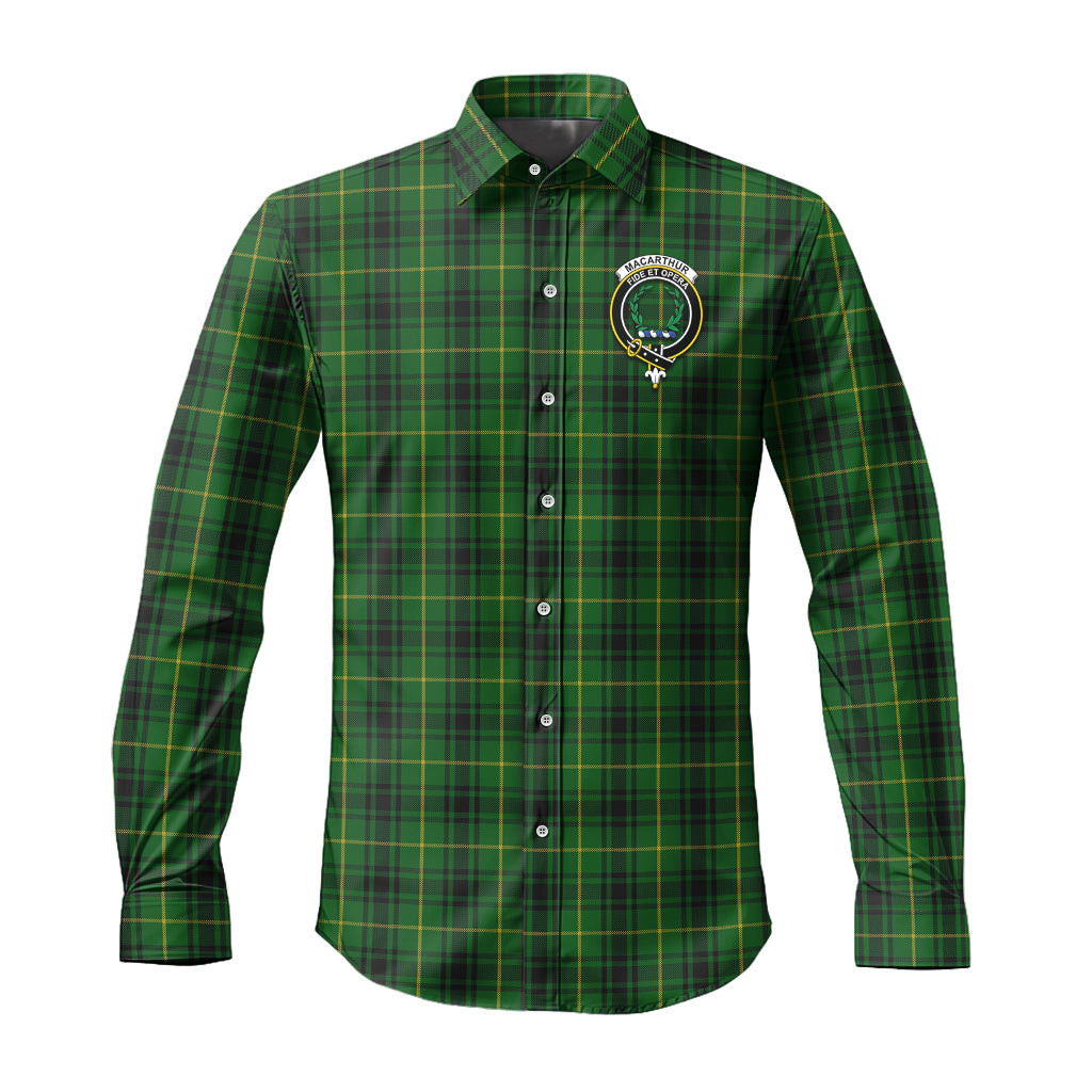 ScotsTee Shop Scottish MacArthur Clan Crest Tartan Long Sleeve Shirt, Cotton Tartan Plaid Shirt