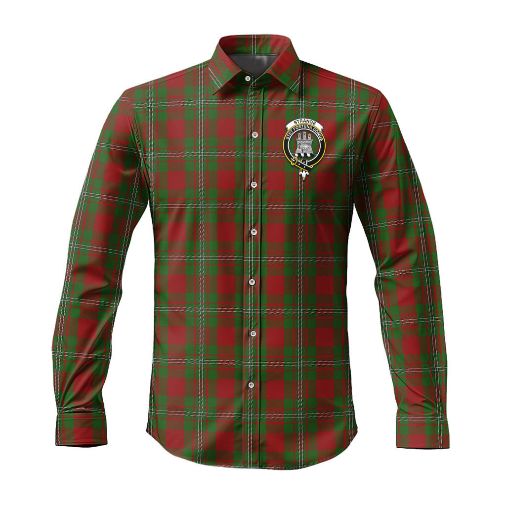 ScotsTee Shop Scottish Strange Clan Crest Tartan Long Sleeve Shirt, Cotton Tartan Plaid Shirt