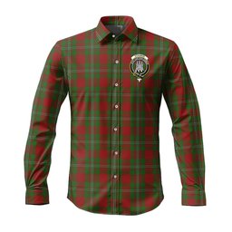 ScotsTee Shop Scottish Strange Clan Crest Tartan Long Sleeve Shirt, Cotton Tartan Plaid Shirt