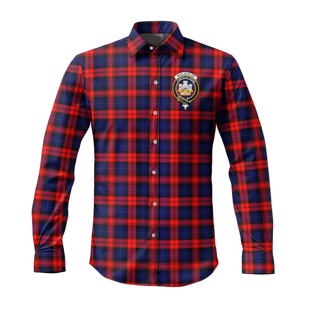 ScotsTee Shop Scottish MacLachlan Modern Clan Crest Tartan Long Sleeve Shirt, Cotton Tartan Plaid Shirt