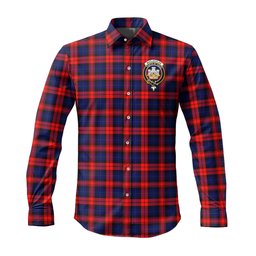 ScotsTee Shop Scottish MacLachlan Modern Clan Crest Tartan Long Sleeve Shirt, Cotton Tartan Plaid Shirt