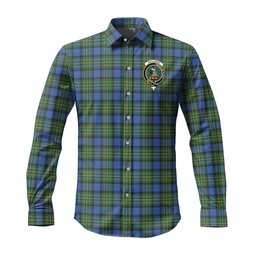 ScotsTee Shop Scottish MacLaren Ancient Clan Crest Tartan Long Sleeve Shirt, Cotton Tartan Plaid Shirt