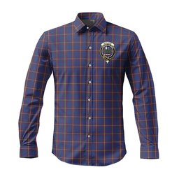 ScotsTee Shop Scottish MacLaine of Lochbuie Clan Crest Tartan Long Sleeve Shirt, Cotton Tartan Plaid Shirt