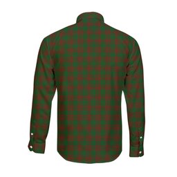 ScotsTee Shop Scottish Menzies Clan Crest Tartan Long Sleeve Shirt, Cotton Tartan Plaid Shirt