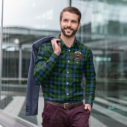 ScotsTee Shop Scottish MacLeod of Skye Clan Crest Tartan Long Sleeve Shirt, Cotton Tartan Plaid Shirt