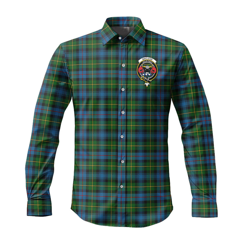 ScotsTee Shop Scottish MacLeod of Skye Clan Crest Tartan Long Sleeve Shirt, Cotton Tartan Plaid Shirt