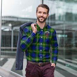 ScotsTee Shop Scottish Maitland Clan Crest Tartan Long Sleeve Shirt, Cotton Tartan Plaid Shirt