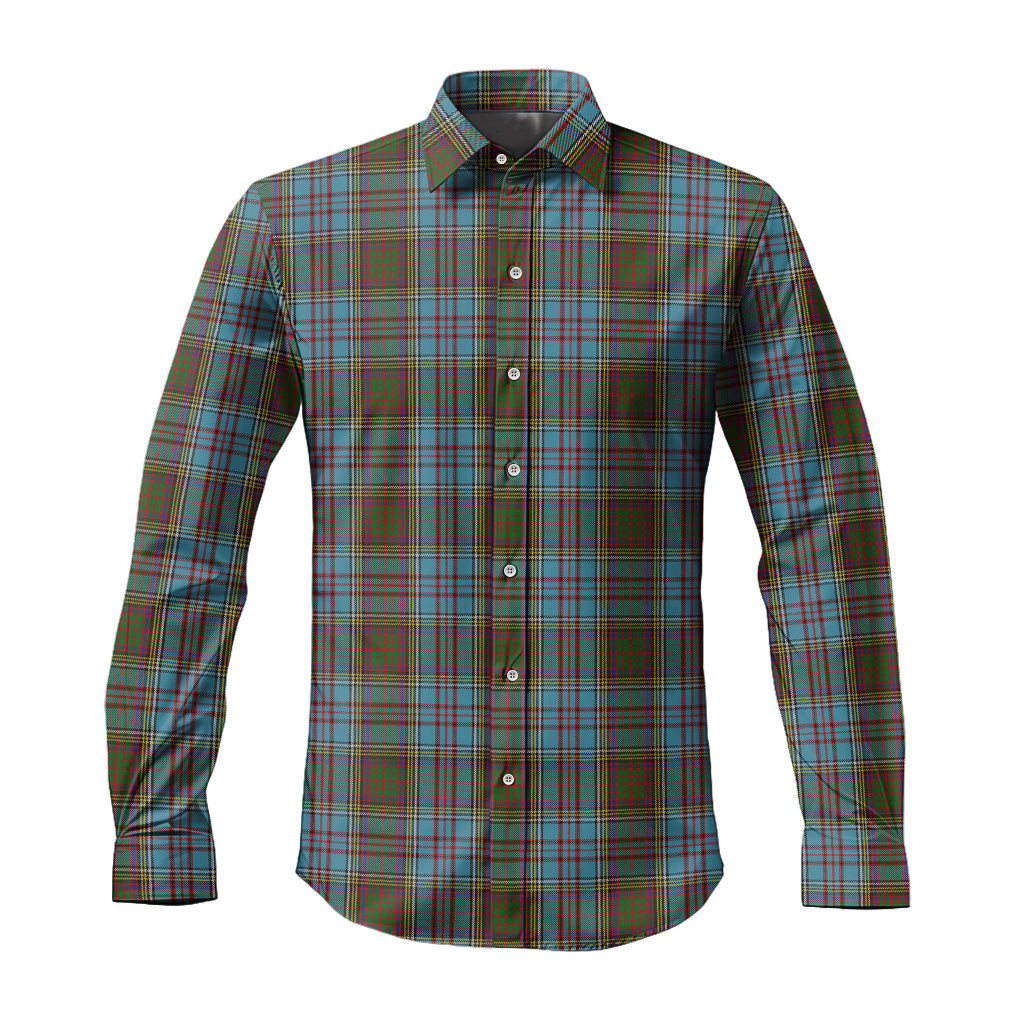ScotsTee Shop Scottish Anderson Clan Tartan Long Sleeve Shirt, Cotton Tartan Plaid Shirt